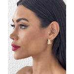 BRINCO DUPLO FOLHEADO A OURO 18K URSINHO LISO