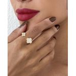 ANEL FOLHEADO A OURO 18K INSPIRACAO ZIRCONIA REGULAVEL