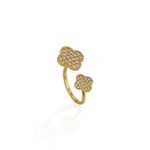 ANEL FOLHEADO A OURO 18K INSPIRACAO ZIRCONIA REGULAVEL