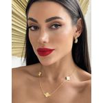 COLAR FOLHEADO A OURO 18K INSPIRAÇÃO TREVOS 