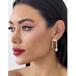 BRINCO FOLHEADO A OURO 18K GOTAS/PONTOS DE LUZ ZORCONIAS