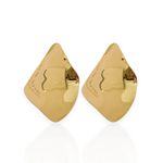 BRINCO FOLHEADO A OURO 18K E PRATA GOTA ONDULADA LISA G