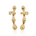 BRINCO FOLHEADO A OURO 18K EAR CUFF ORGANICO LISO