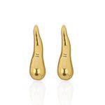 BRINCO FOLHEADO A OURO 18K GOTA ORGANICA 