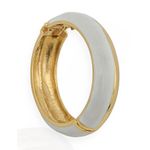 BRACELETE FOLHEADO A OURO 18K LISO RESINA BRANCO 