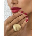 ANEL FOLHEADO A OURO 18K MAX BOTTON FOSCO REGULAVEL