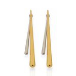 BRINCO FOLHEADO A OURO 18K E PRATA GOTA FIO LONGA