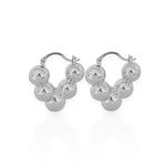 BRINCO FOLHEADO A OURO 18K E PRATA ARGOLA ESFERAS