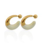 BRINCO FOLHEADO A OURO 18K ARGOLA RESINADA ESFERAS