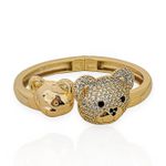 BRACELETE FOLHEADO A OURO 18K URSO ZIRCONIA