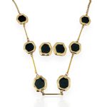 CONJUNTO COLAR E BRINCO FOLHEADO A OURO 18K LIZ