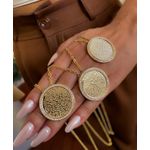 COLAR LONGO SEMIJOIA MEDALHA PAI NOSSO CRAVEJADO