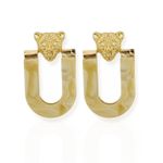 BRINCO FOLHEADO A OURO 18K INSPIRACAO TIGRE