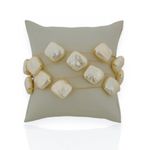 PULSEIRA FOLHEADA A OURO 18K PEROLAS ORGANICAS P