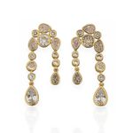 BRINCO FOLHEADO A OURO 18K GOTAS/PONTOS DE LUZ ZORCONIAS