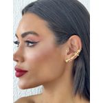 BRINCO FOLHEADO A OURO 18K EAR CUFF ORGANICO LISO
