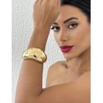 BRACELETE FOLHEADO A OURO 18K TUDO ONDULADO 