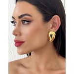 BRINCO FOLHEADO A OURO 18K E PRATA GOTA INVERTIDA