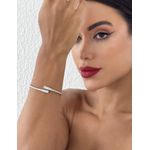 BRACELETE FOLHEADO A PRATA COM ZIRCONIA 