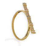 BRACELETE FOLHEADO A OURO 18K ARO RETO BRILHANTES