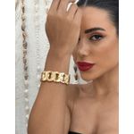 BRACELETE FOLHEADO A OURO 18K E PRATA CORRENTE LARGO