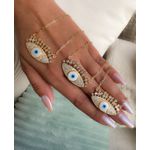 COLAR SEMIJOIA ELO CARTIER OLHO GREGO MICROCRAVEJADO 