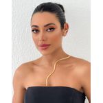 COLAR CHOCKER FOLHEADA A OURO E PRATA 925 ARO TRANSVERSAL