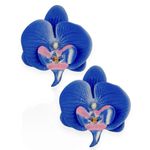 BRINCO FOLHEADO A OURO 18K FLORES REALISTAS