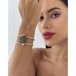 BRACELETE FOLHEADO A OURO 18K GOTA ORGANICA RESINADA