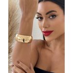 BRACELETE FOLHEADO A OURO TUBO LISO- DOURADO