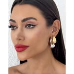 BRINCO FOLHEADO A OURO 18K E PRATA GOTAS DUPLAS