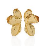 BRINCO FOLHEADO A OURO 18K MAX MEIA FLOR 