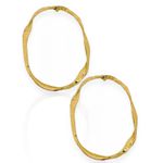 BRINCO FOLHEADO A OURO 18K E PRATA ARGOLA TORCIDA MARTELADA