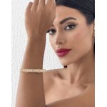 BRACELETE FOLHEADO A OURO 18K ARO RETO BRILHANTES