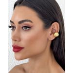 BRINCO PIERCING FAKE FOLHEADO A OURO 18K E PRATA ESFERA