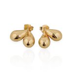 BRINCO FOLHEADO A OURO 18K GOTAS DUPLAS