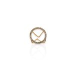 ANEL FOLHEADO A OURO 18K CIRCULO CRAVEJADO REGULAVEL 