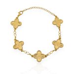 PULSEIRA FOLHEADO A OURO 18K INSPIRAÇÃO TREVOS 