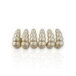 TRIO DE BRINCOS FOLHEADOS A OURO 18K PEROLAS