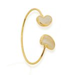 BRACELETE FOLHEADO A OURO 18K E PRATA ARO BORBOLETA MADREPEROLA