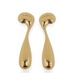 BRINCO FOLHEADO A OURO 18K E PRATA 925 PONTO GOTA LARGA 