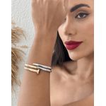 BRACELETE FOLHEADO A OURO 18K E PRATA PREGO MIX DE BANHOS 