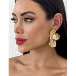 BRINCO FOLHEADO A OURO 18K MAX MEIA FLOR 