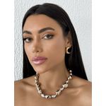 COLAR FOLHEADO A OURO 18 K E PRATA ORGANICO - MIX DE BANHOS