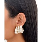 TRIO DE BRINCOS FOLHEADOS A OURO 18K PEROLAS