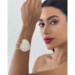 BRACELETE FOLHEADO A OURO 18K GOTA G MADREPEROLA