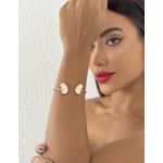 BRACELETE FOLHEADO A OURO 18K E PRATA ARO BORBOLETA MADREPEROLA