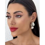BRINCO FOLHEADO A OURO 18K E PRATA GOTAS DUPLAS