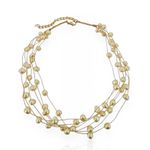 COLAR CURTO FOLHEADO A OURO 18K MINI PEROLAS 