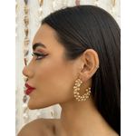 BRINCO FOLHEADO A OURO 18K ARGOLA ESFERAS